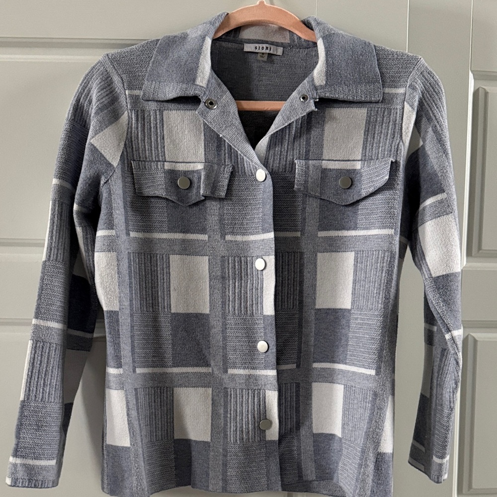 Zara Gray Checkered Button-Up Shirt